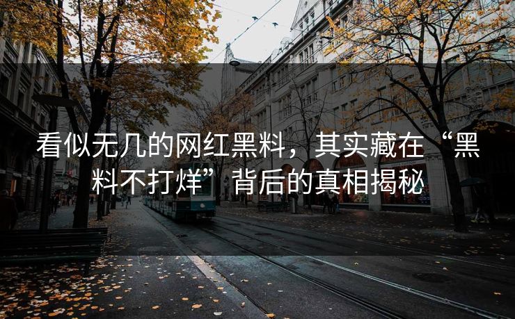 看似无几的网红黑料，其实藏在“黑料不打烊”背后的真相揭秘  第1张