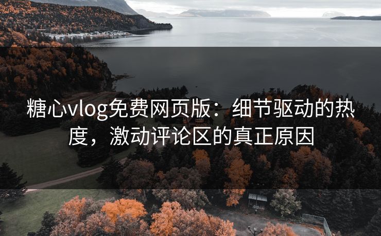糖心vlog免费网页版：细节驱动的热度，激动评论区的真正原因
