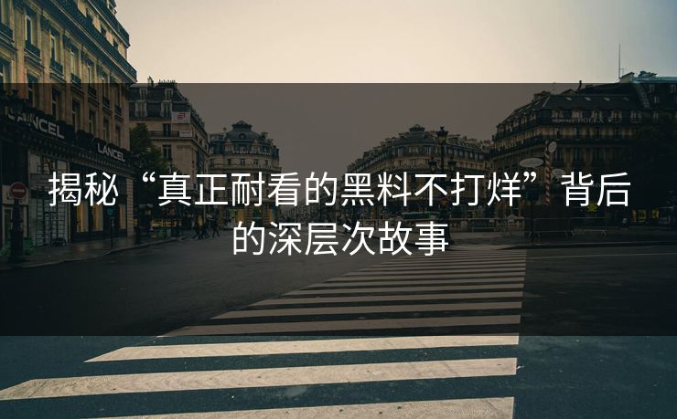 揭秘“真正耐看的黑料不打烊”背后的深层次故事 揭秘“真正耐看的黑料不打烊”背后的深层次故事